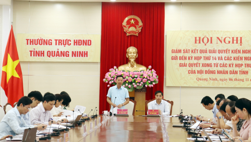 Quang cảnh Hội nghị giám sát giải quyết kiến nghị cử tri do Thường trực HĐND tỉnh Quảng Ninh tổ chức